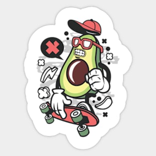 Avocado Skater Sticker